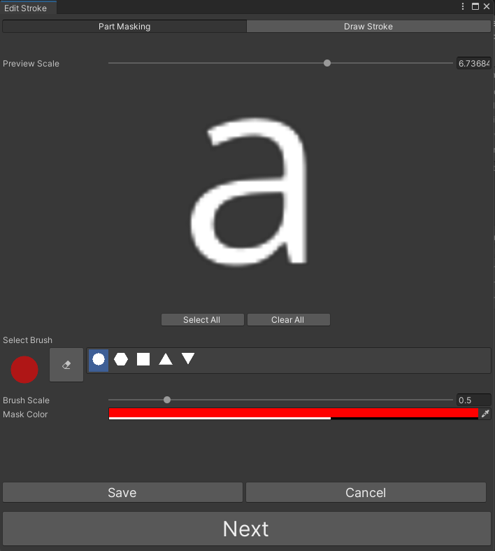 Stroke Order Setting Tab