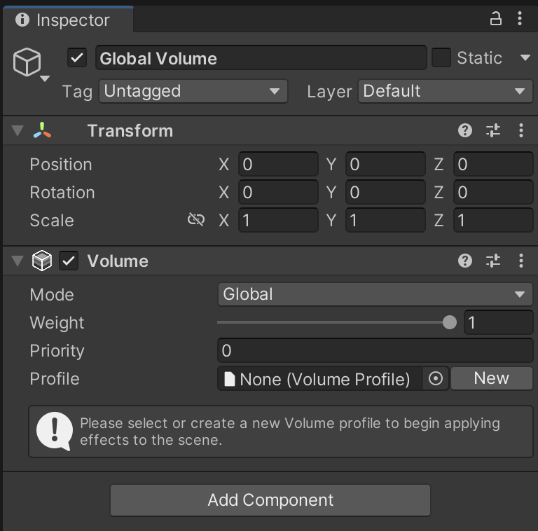 Volume GameObject